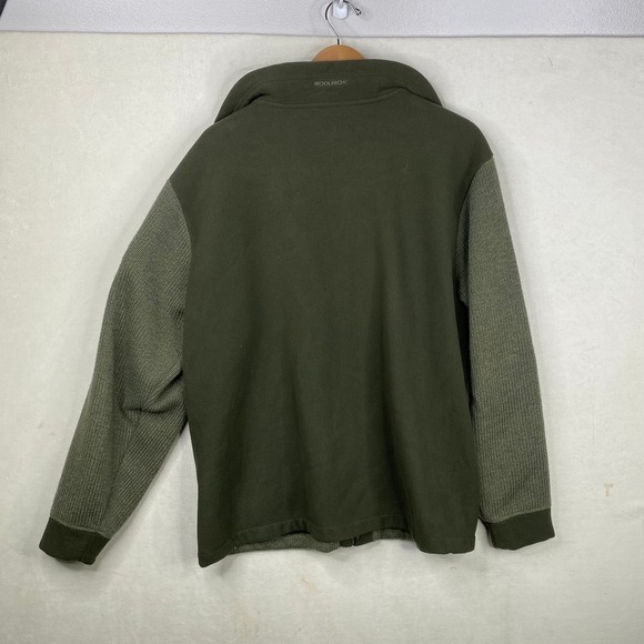 Woolrich Olive Green Full Zip Heavy Weight Long Sleeve Knit Coat Mens Size Large - Picture 5 of 7